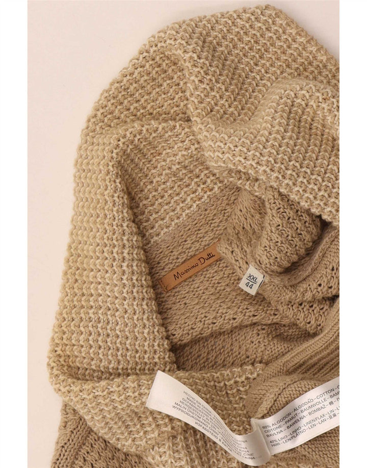 Massimo Dutti Jersey Hombre con Cuello Chal 2XL Algodón Beige