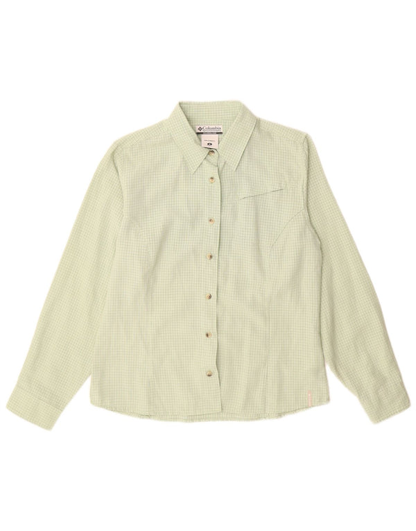 Columbia Camisa para mujer UK 44 Medium Green Check Modal