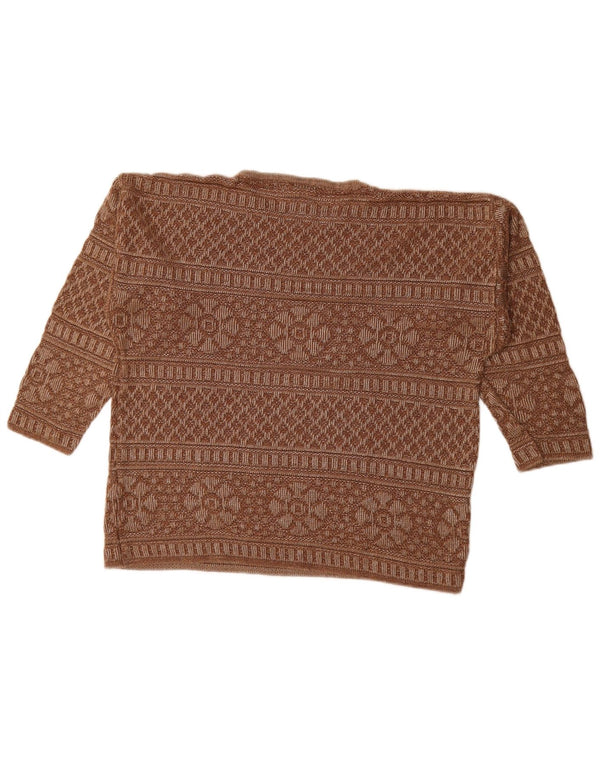 Gira Puccino Jersey de cuello redondo para mujer UK 44 Grande Marrón Fair Isle