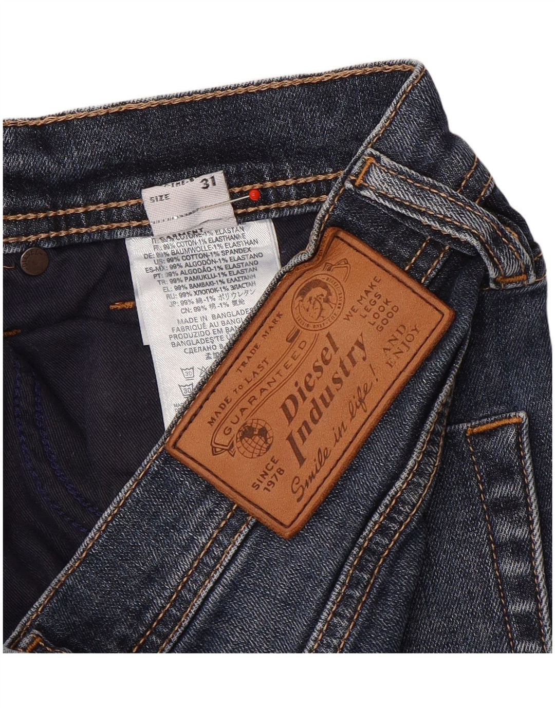 Diesel Hombre Vaqueros Slim W31 L32 Algodón Azul