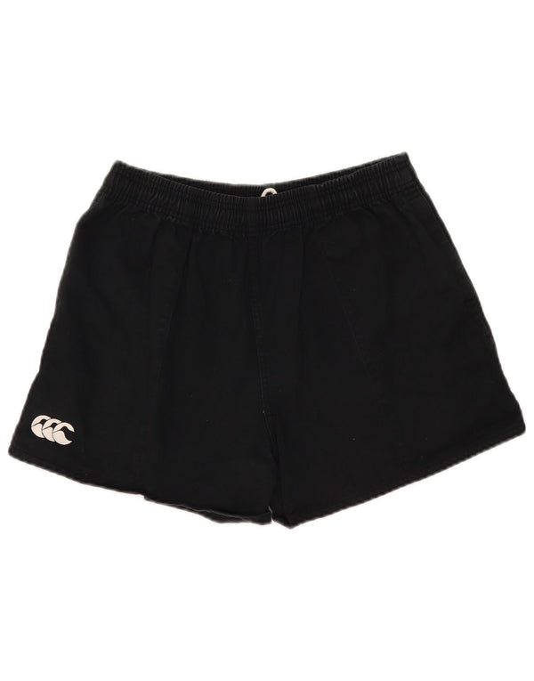 Canterbury - Pantalones cortos deportivos para hombre, talla grande, algodón negro