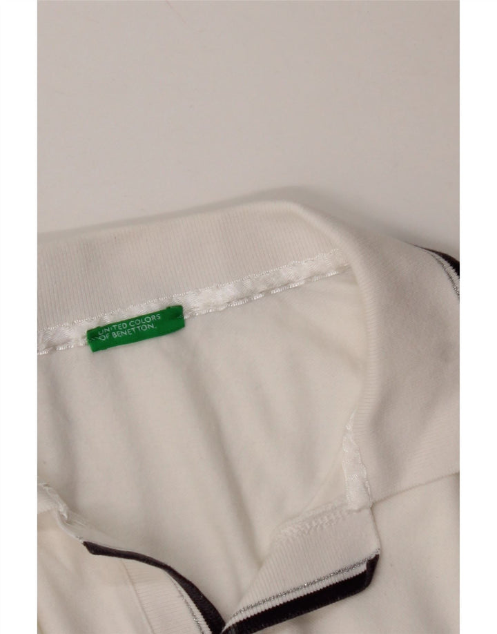 BENETTON Polo para mujer UK 40 Mediano Blanco
