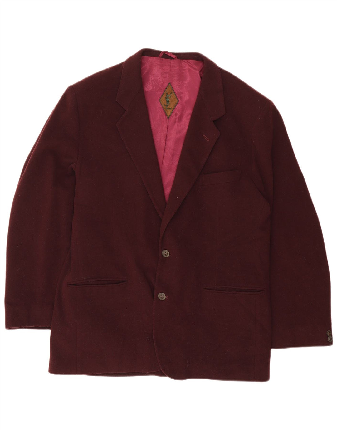 Yves Saint Laurent Chaqueta blazer de 2 botones para hombre IT 54 2XL Lana burdeos