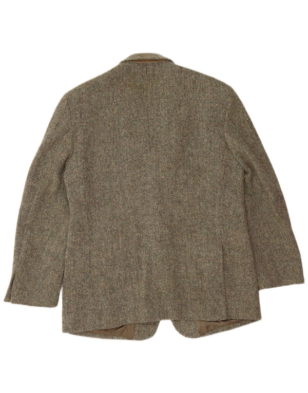 HARRIS TWEED Chaqueta tipo blazer de 2 botones para hombre UK 44 2XL Lana caqui