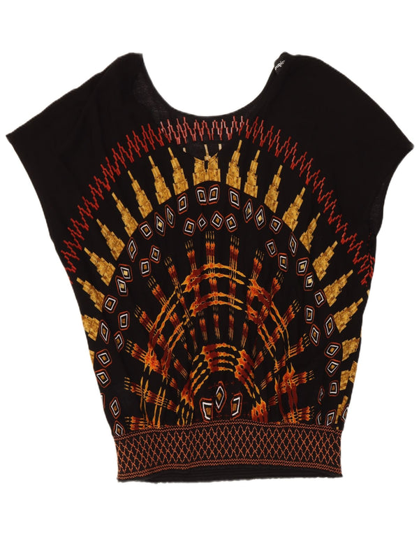 Desigual Blusa para mujer Top UK 40 Grande Negro Geométrico