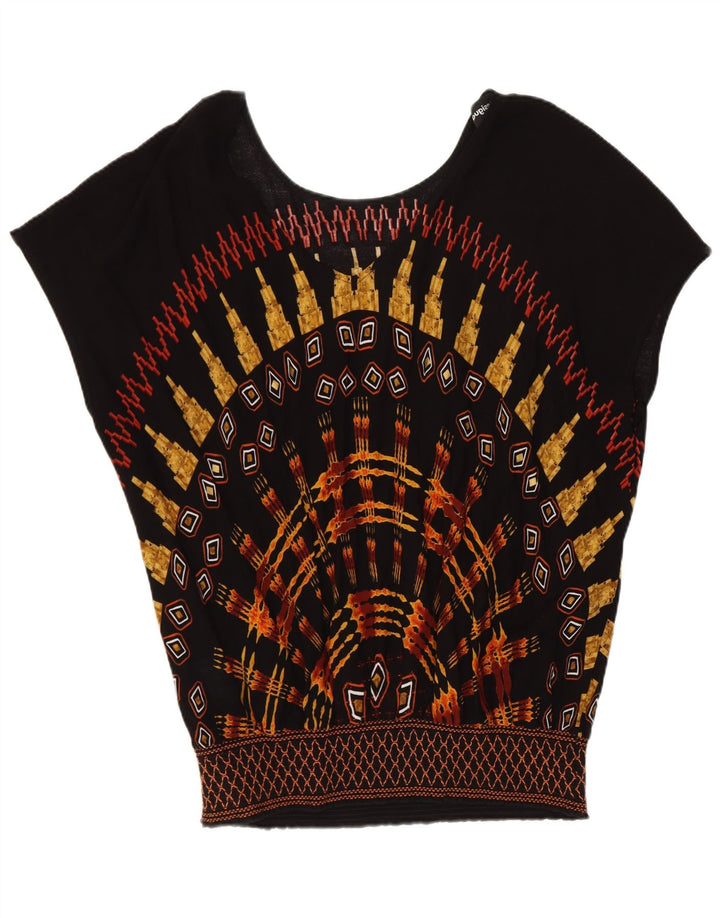 Desigual Blusa para mujer Top UK 40 Grande Negro Geométrico