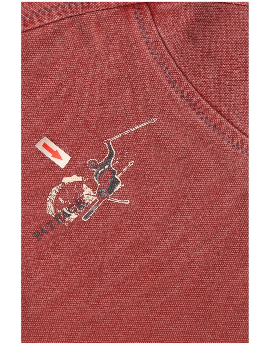 FAT FACE Sudadera con gráfico y cuello con cremallera para hombre Jersey tipo jersey de algodón rojo medio