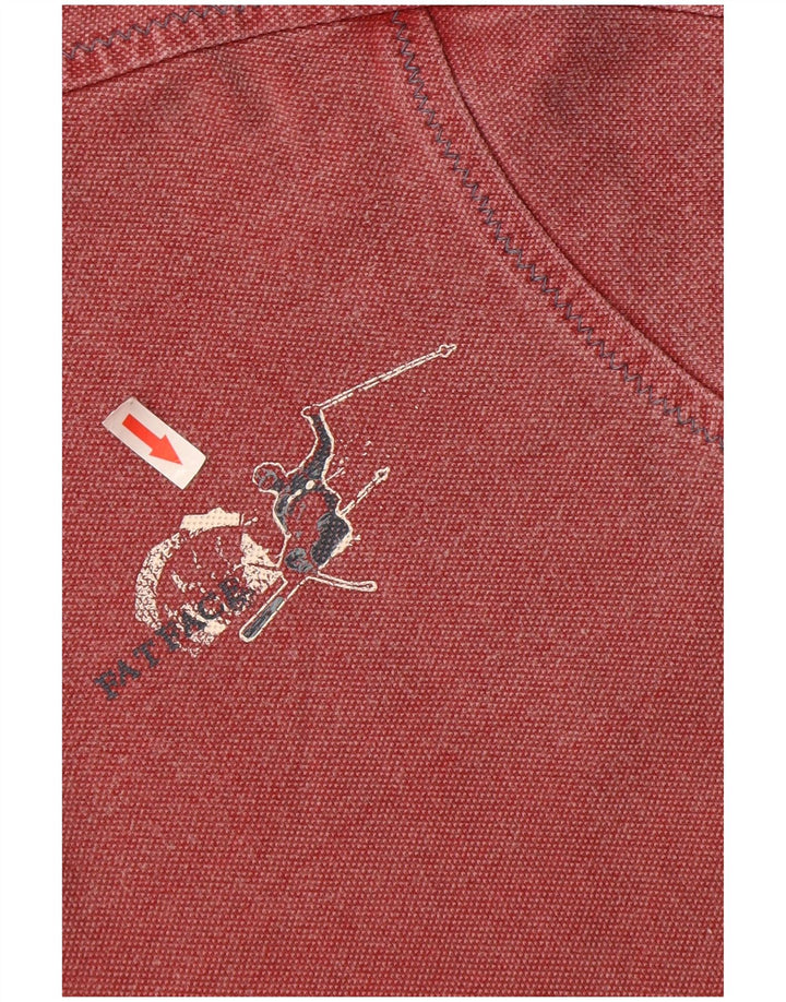 FAT FACE Sudadera con gráfico y cuello con cremallera para hombre Jersey tipo jersey de algodón rojo medio