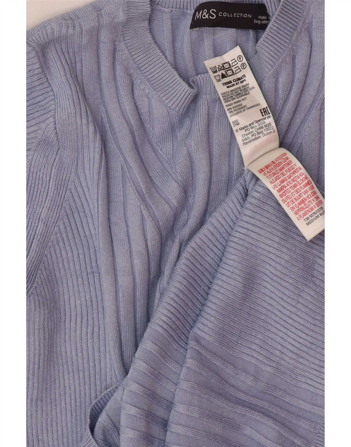 Marks & Spencer - Jersey de cuello redondo para mujer, talla 40, color azul medio