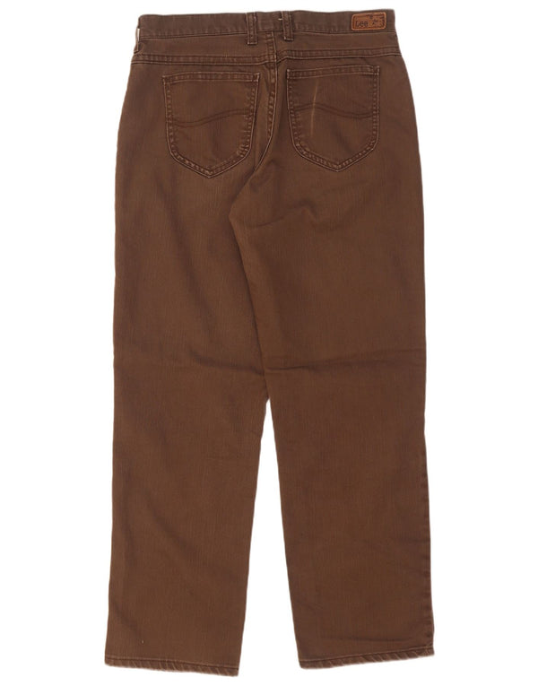 Lee Jeans Rectos de Ajuste Relajado para Mujer US 8 Medium W30 L29 Algodón Marrón