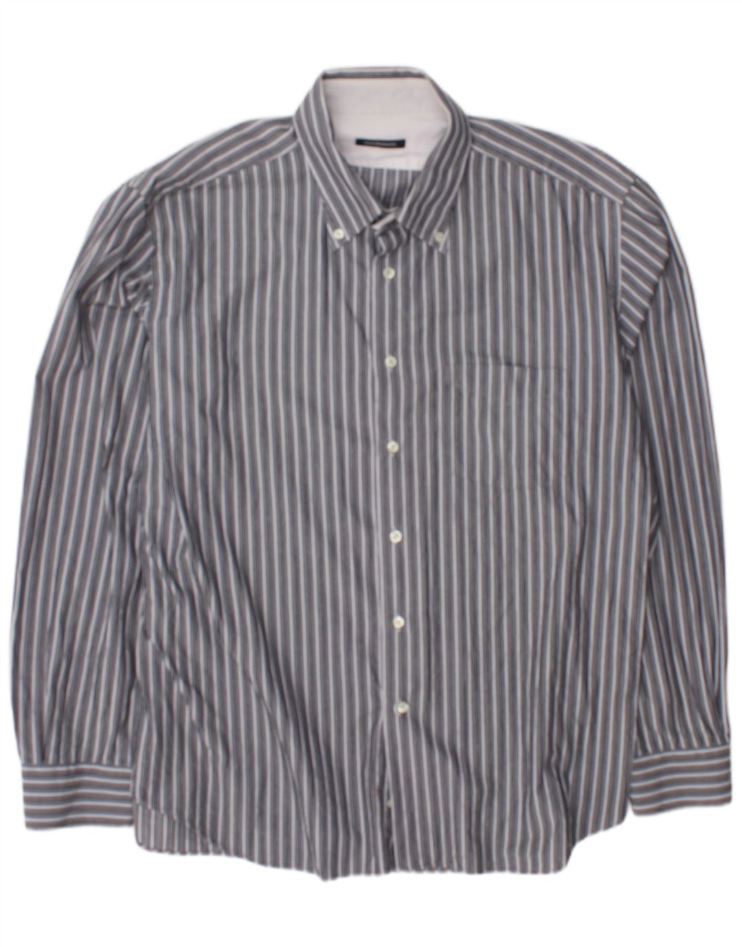Roccobarocco Camisa Hombre Talla 45 18 2XL Gris Rayas