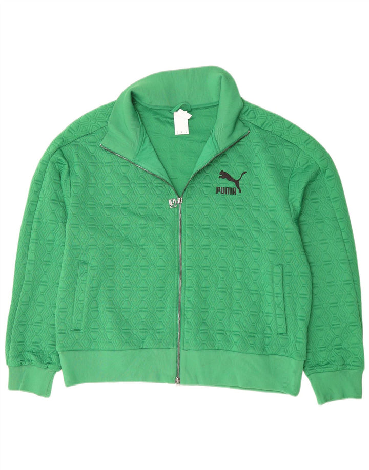 Puma Hombre Chándal Top Chaqueta XL Verde Geométrico Poliéster