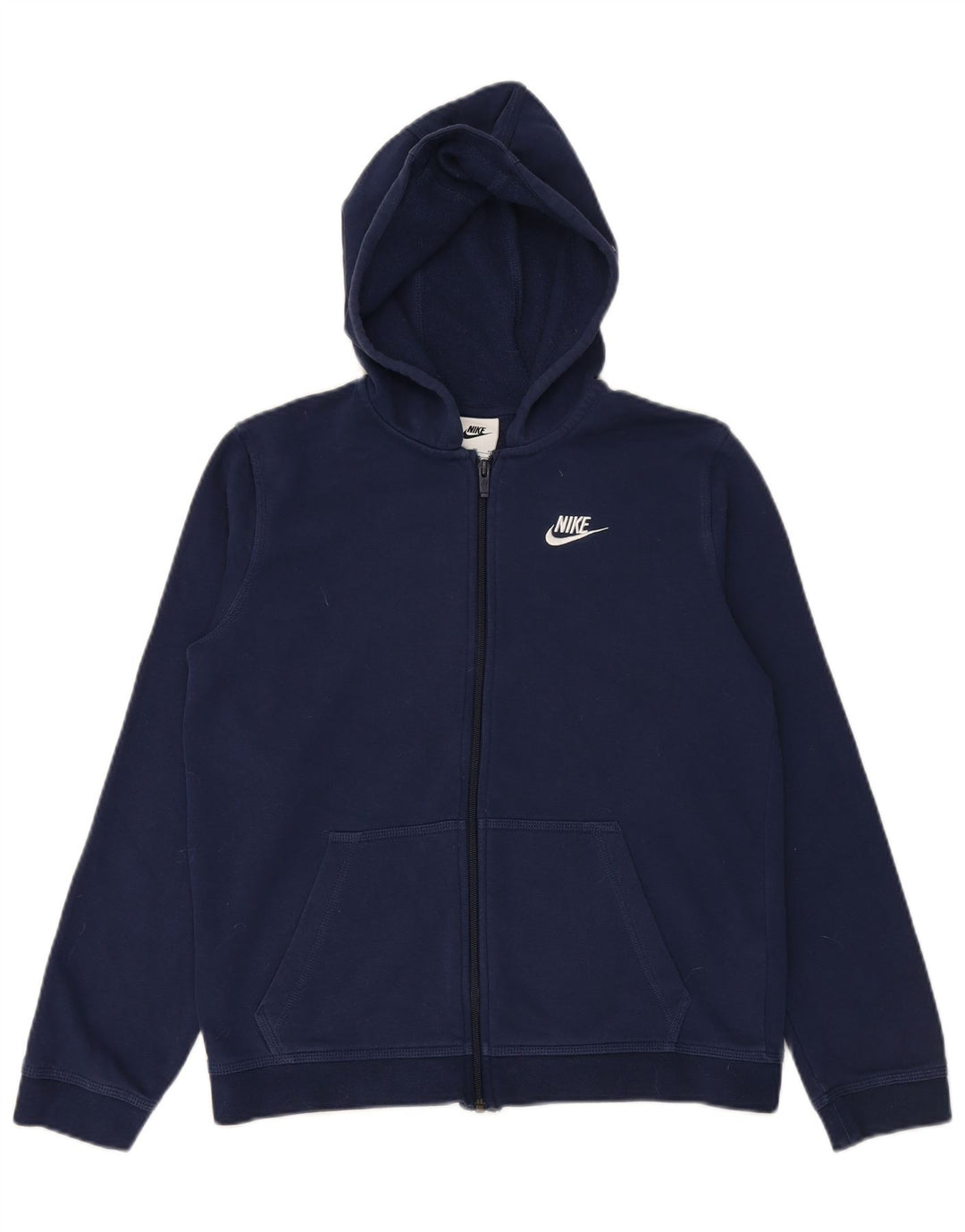 NIKE Sudadera con capucha y cremallera para niña 15-16 años XL Azul marino Algodón