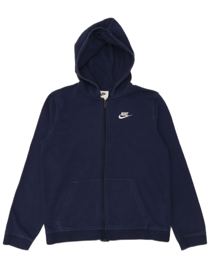NIKE Sudadera con capucha y cremallera para niña 15-16 años XL Azul marino Algodón