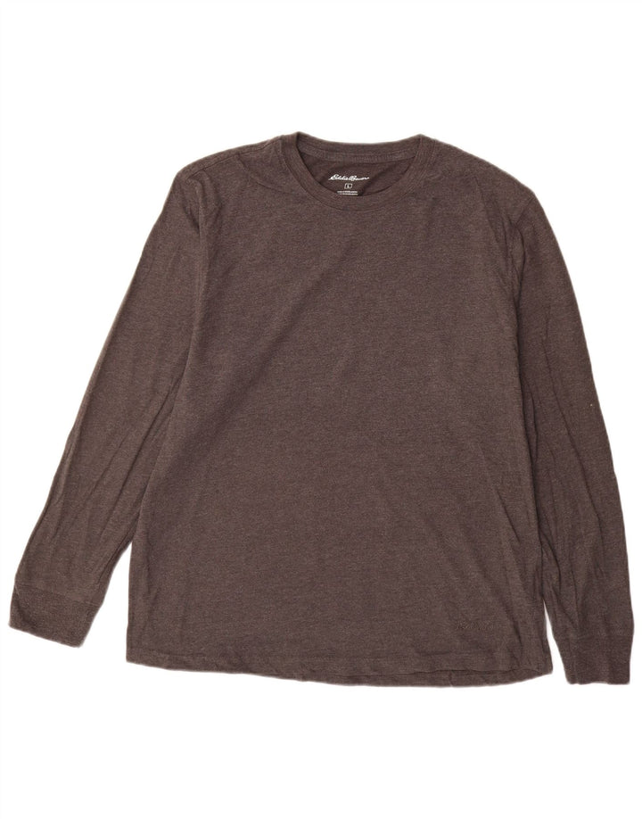 EDDIE BAUER Top para hombre manga larga algodón gris grande