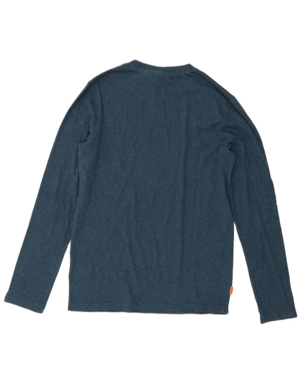 Superdry Hombre Top Manga Larga Algodón Azul Medio