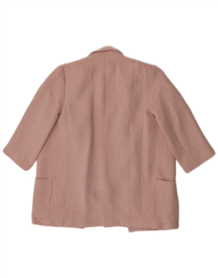 ZARA Chaqueta tipo blazer abierta de manga 3/4 para mujer UK 6 XS Rosa
