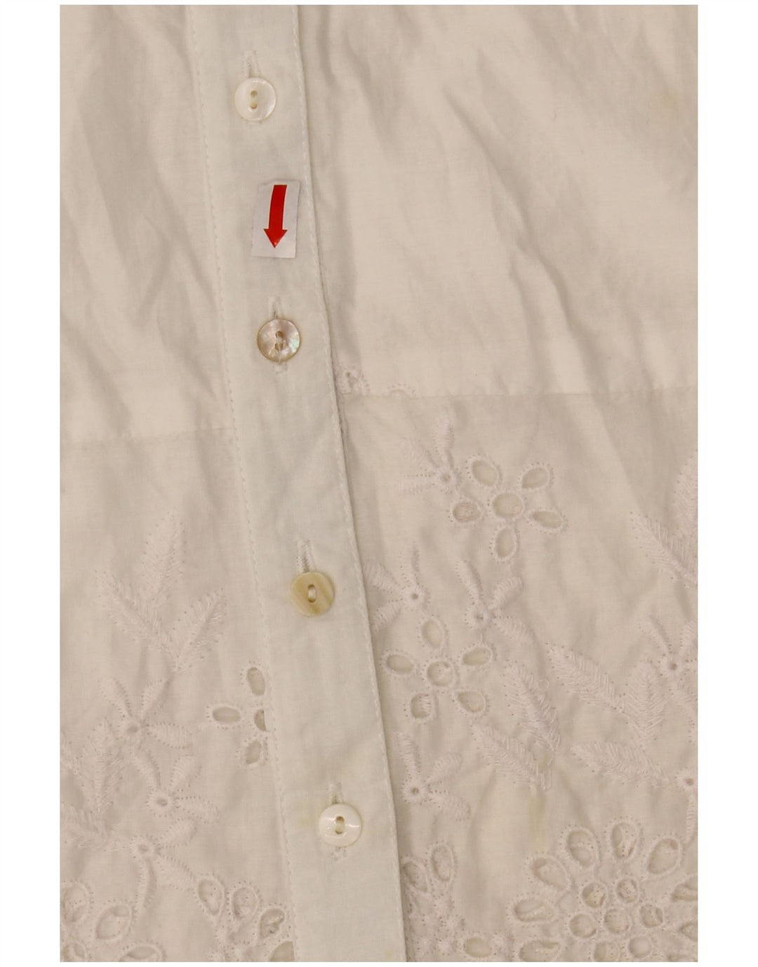 WAREHOUSE Blusa de manga corta para mujer UK 10 Small White Poliéster