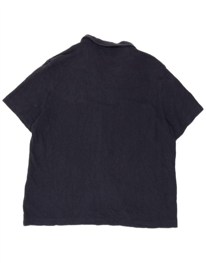 Marks & Spencer Camisa de manga corta para hombre 2XL Algodón azul marino