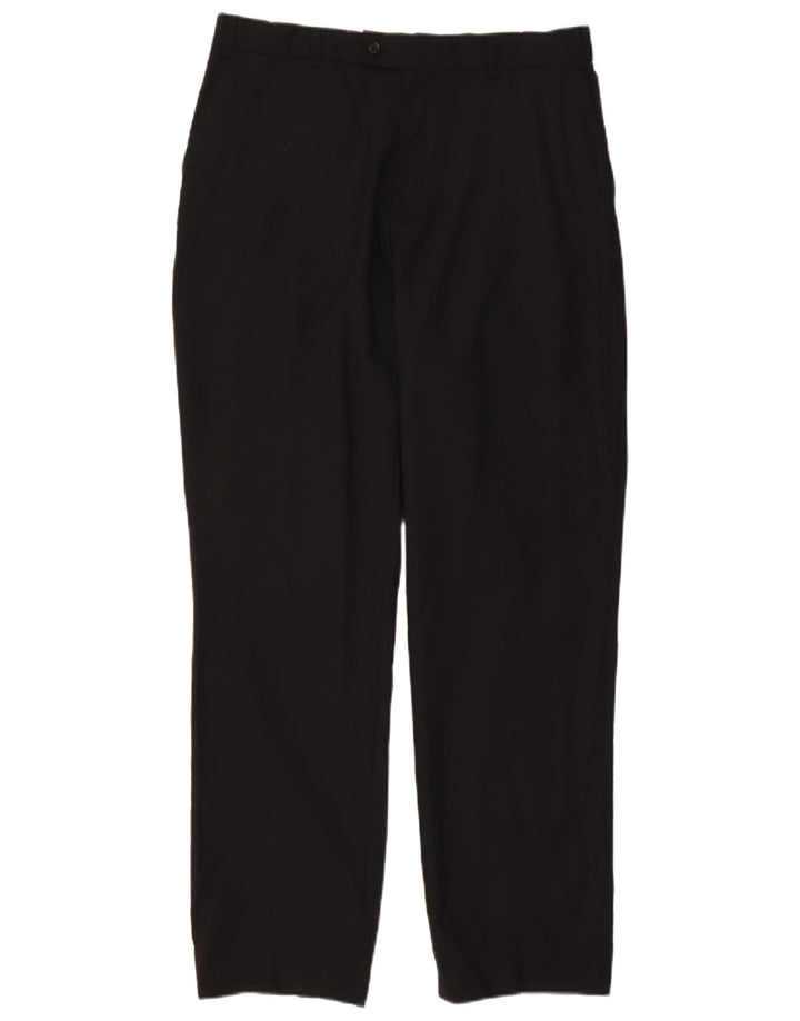JOHN LEWIS Pantalón de traje recto para hombre W36 L33 Poliéster negro