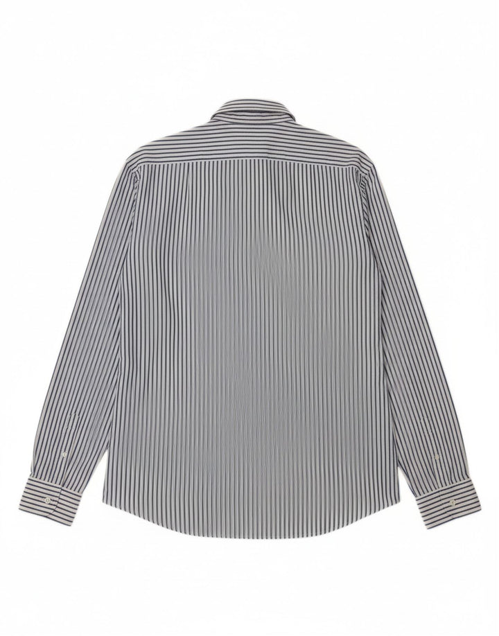CALVIN KLEIN Mens Shirt 2XL White Pinstripe Cotton