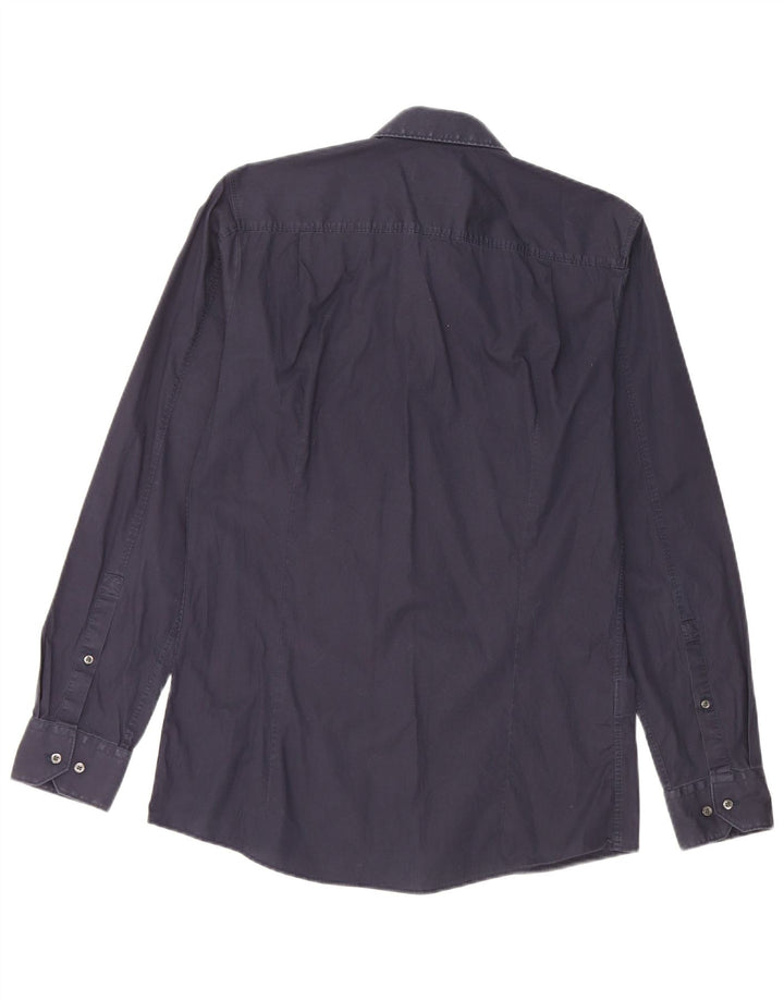 Camisa Hugo Boss Hombre Extra Slim Fit Talla 40 Mediana Azul Marino Algodón