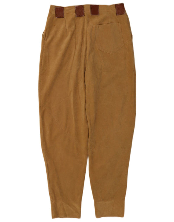 Pantalones de ante cónicos vintage para mujer W28 L28 Marrón