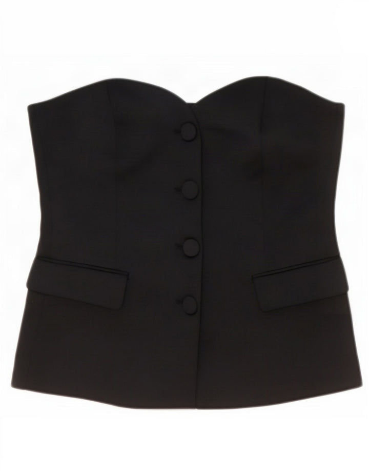 Zara Mujer Top Sin Tirantes UK 44 Grande Negro