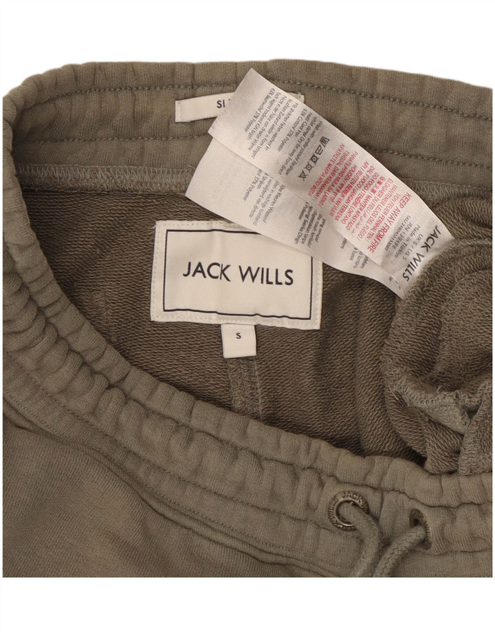 JACK WILLS Pantalones de chándal ajustados con estampado gráfico para hombre Joggers Small Khaki Cotton