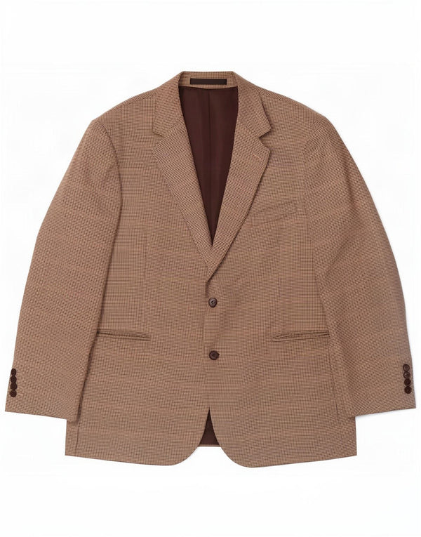 Marks & Spencer Chaqueta tipo blazer de 2 botones para hombre UK 46 XL Beige Houndstooth