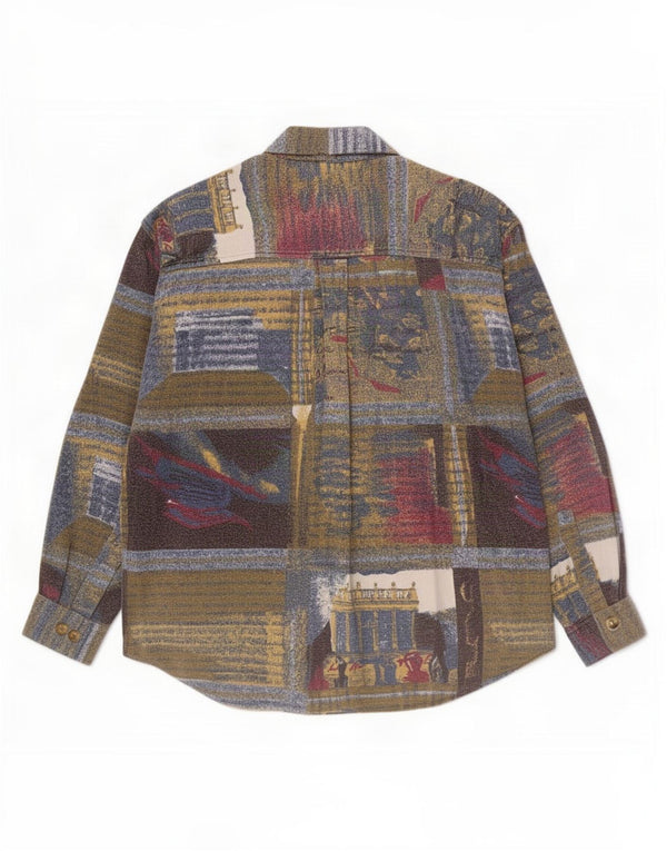 Camisa de franela vintage para hombre Talla 46 XL Patchwork multicolor