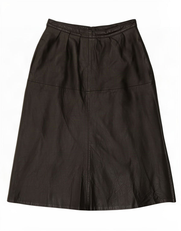 Falda de cuero vintage para mujer W28 Negro medio
