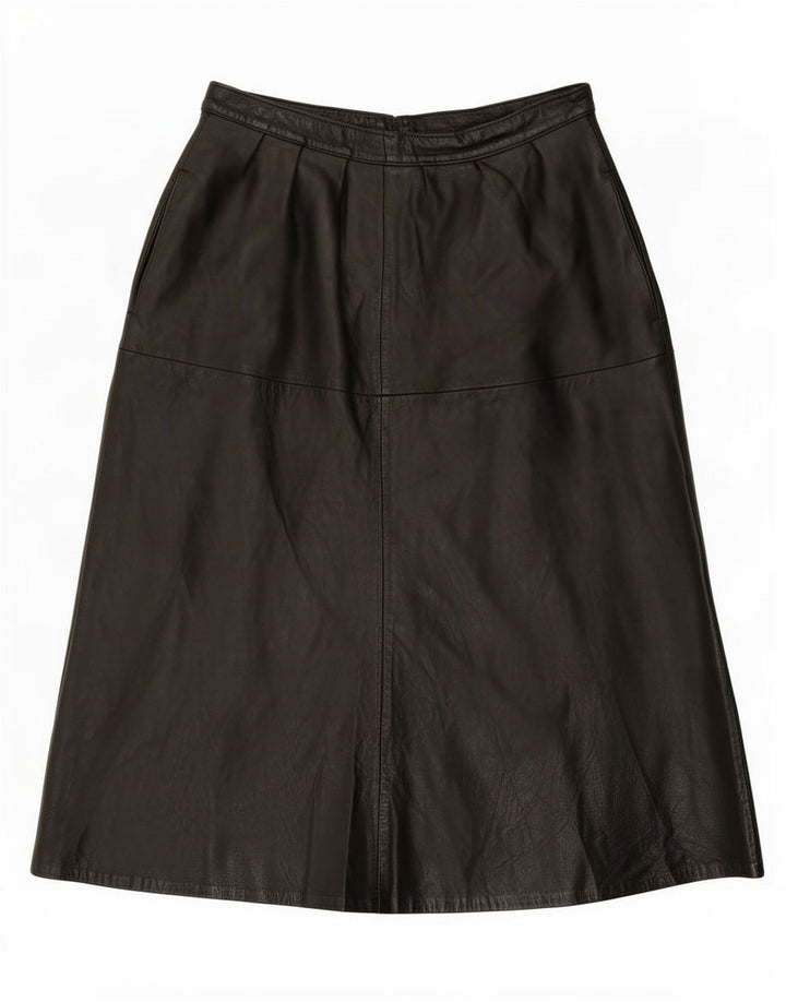 Falda de cuero vintage para mujer W28 Negro medio