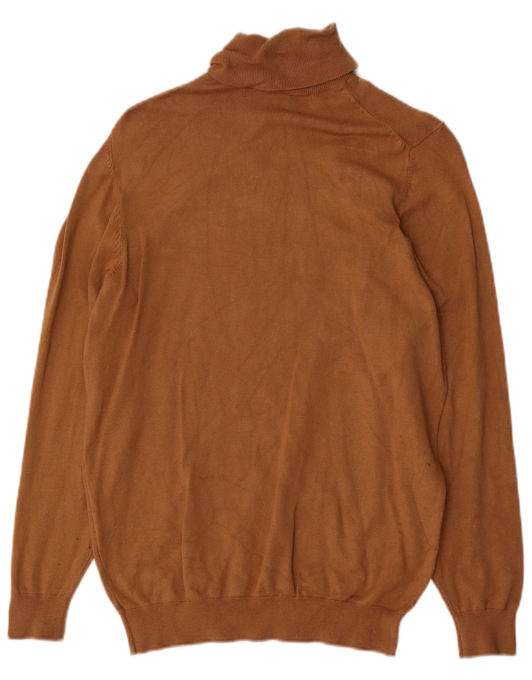 Zara Mujer Roll Neck Jumper Sweater UK 10 Small Marrón Viscosa