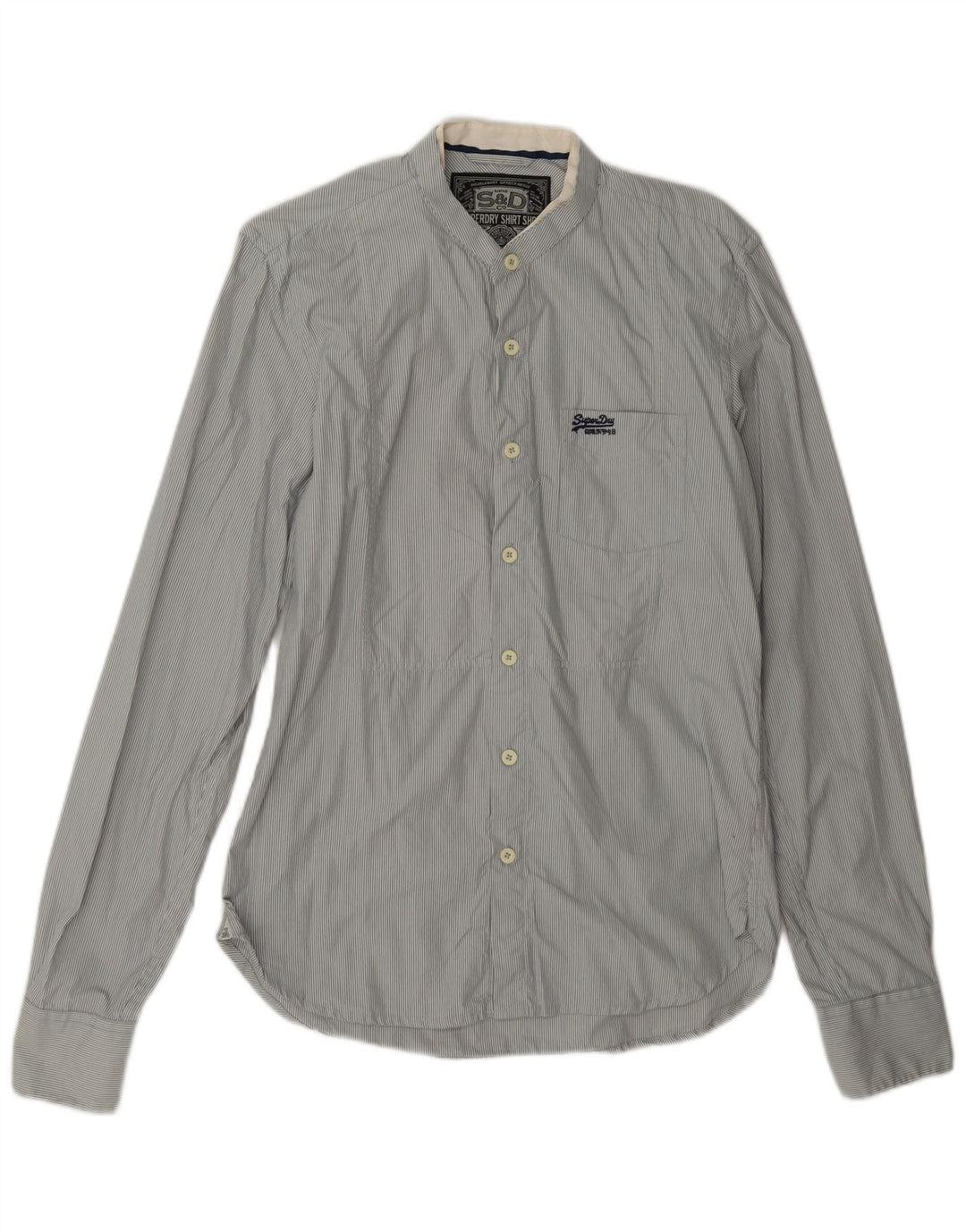 Camisa Superdry para hombre de algodón a rayas diplomáticas en gris medio