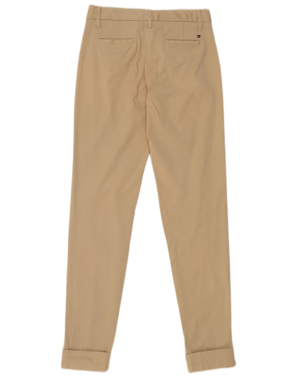 Tommy Hilfiger Pantalones de traje ajustados para mujer US 2 XS W26 L32 Algodón beige