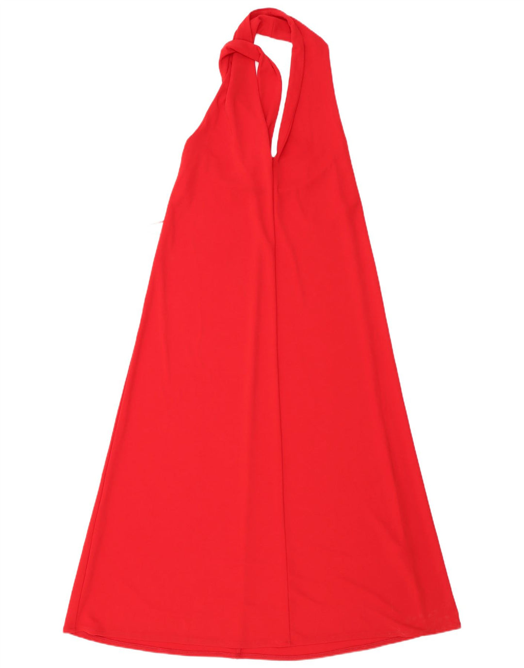 Zara Mujer Vestido Halter Reino Unido 10 Pequeño Poliéster Rojo