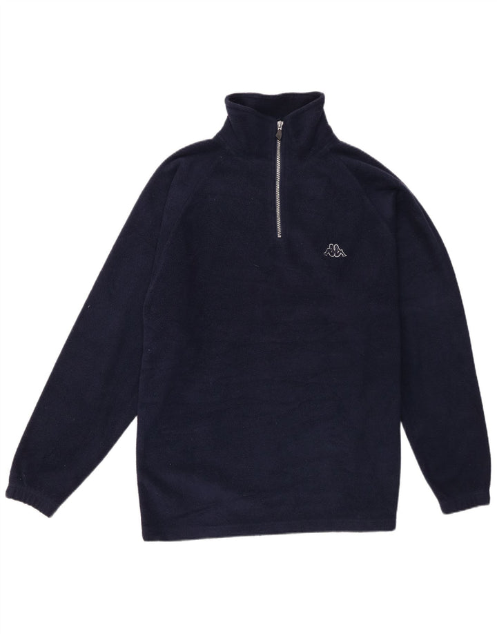 Kappa Hombre Zip Neck Fleece Jumper Small Azul Marino Poliéster