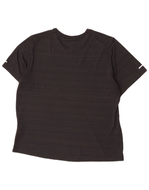 Nike Dri Fit Camiseta para Mujer UK 40 XL Poliéster a Rayas Negras