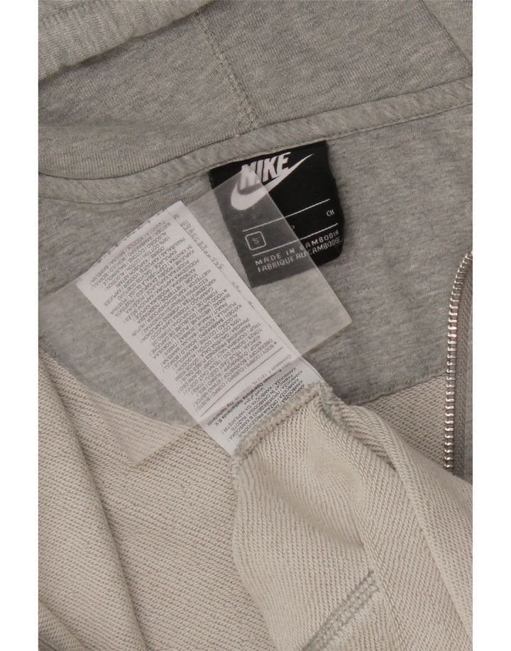 NIKE Sudadera con capucha y cremallera para hombre, talla pequeña, algodón moteado gris