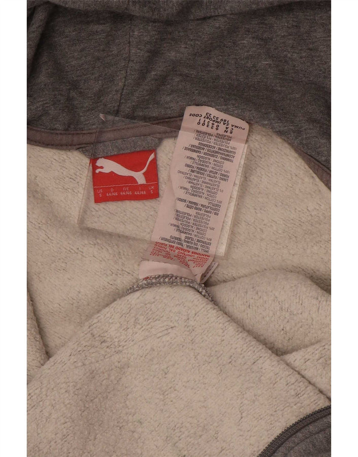 Puma Sudadera con capucha y cremallera para hombre, talla pequeña, algodón gris
