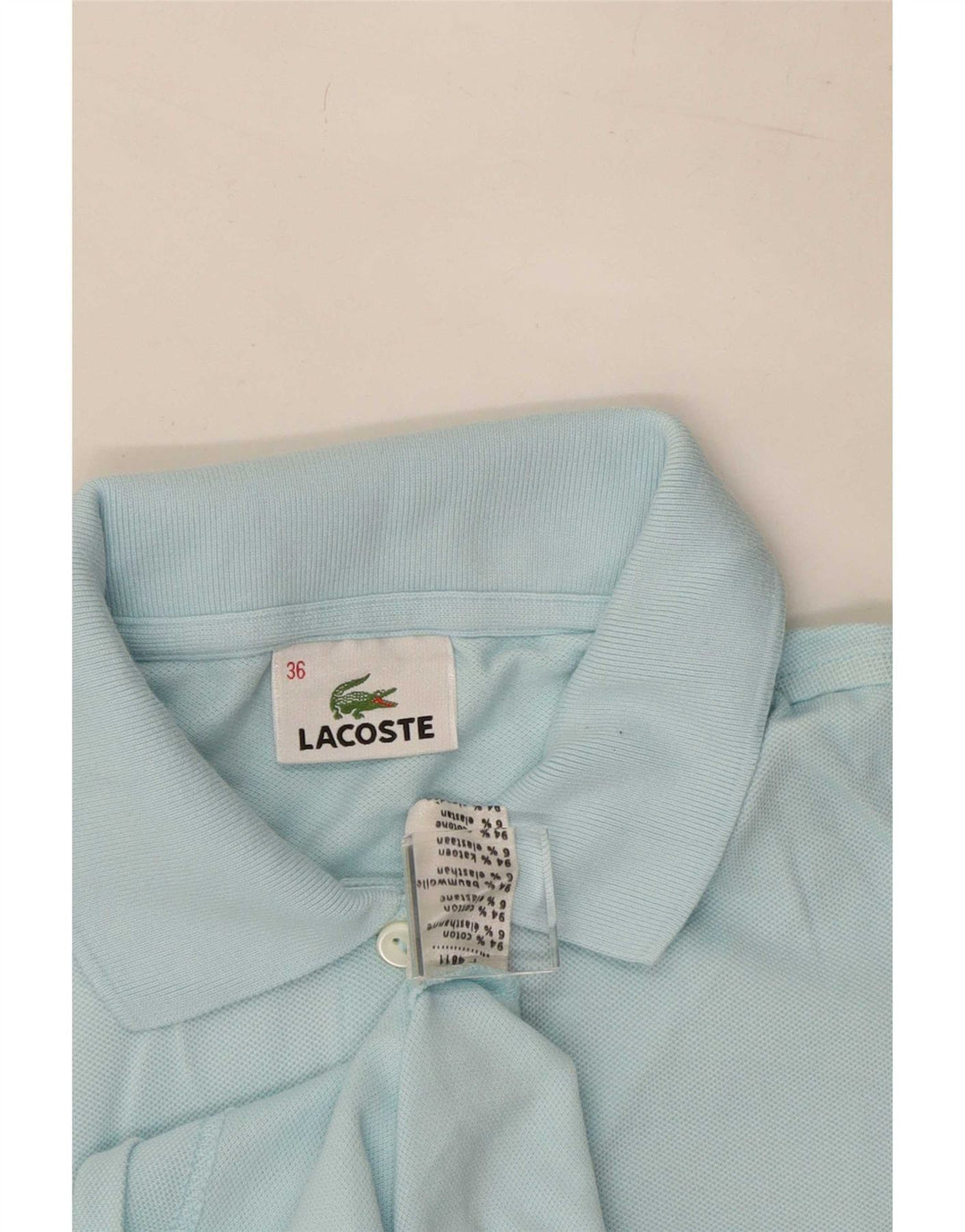 Polo Lacoste Mujer Talla 36 Pequeño Algodón Azul