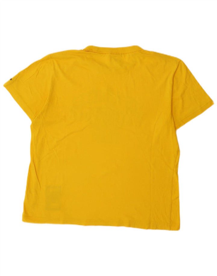 ADIDAS Camiseta gráfica para hombre Top grande de algodón amarillo