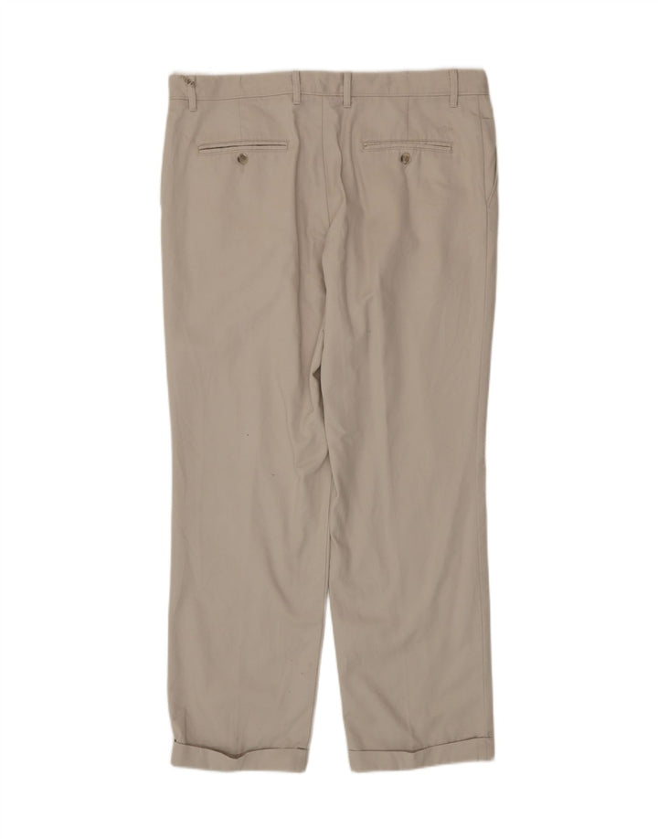 DOCKERS Pantalón chino con pinzas para hombre W38 L32 Algodón blanco roto