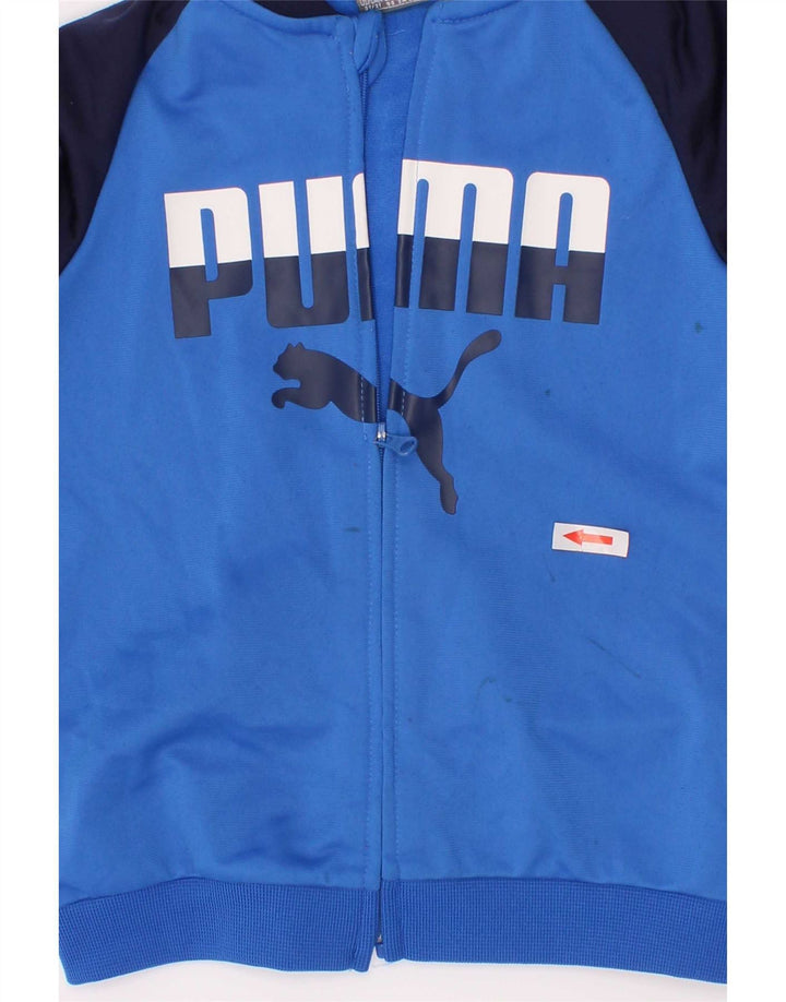 Puma Chaqueta de chándal gráfica para niños 2-3 años Poliéster color block azul