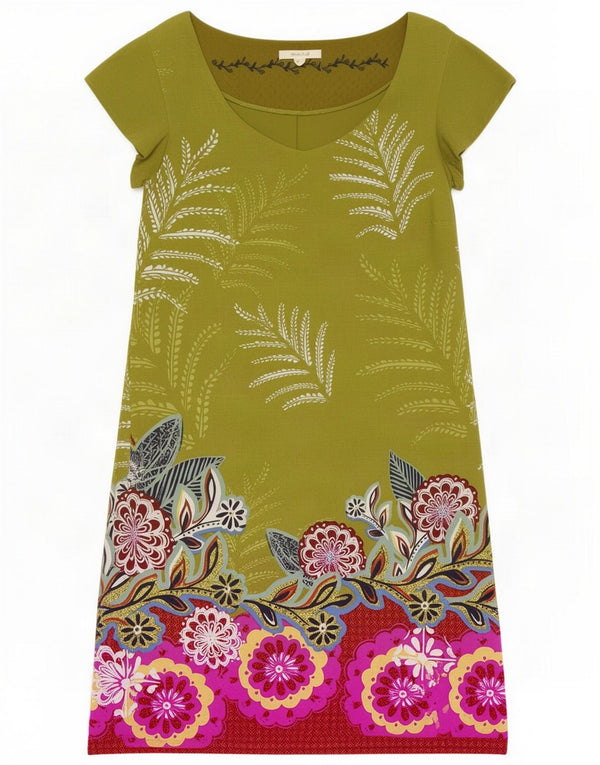 Vestido recto con estampado gráfico para mujer de White Stuff UK 8 Small Green Floral Viscose