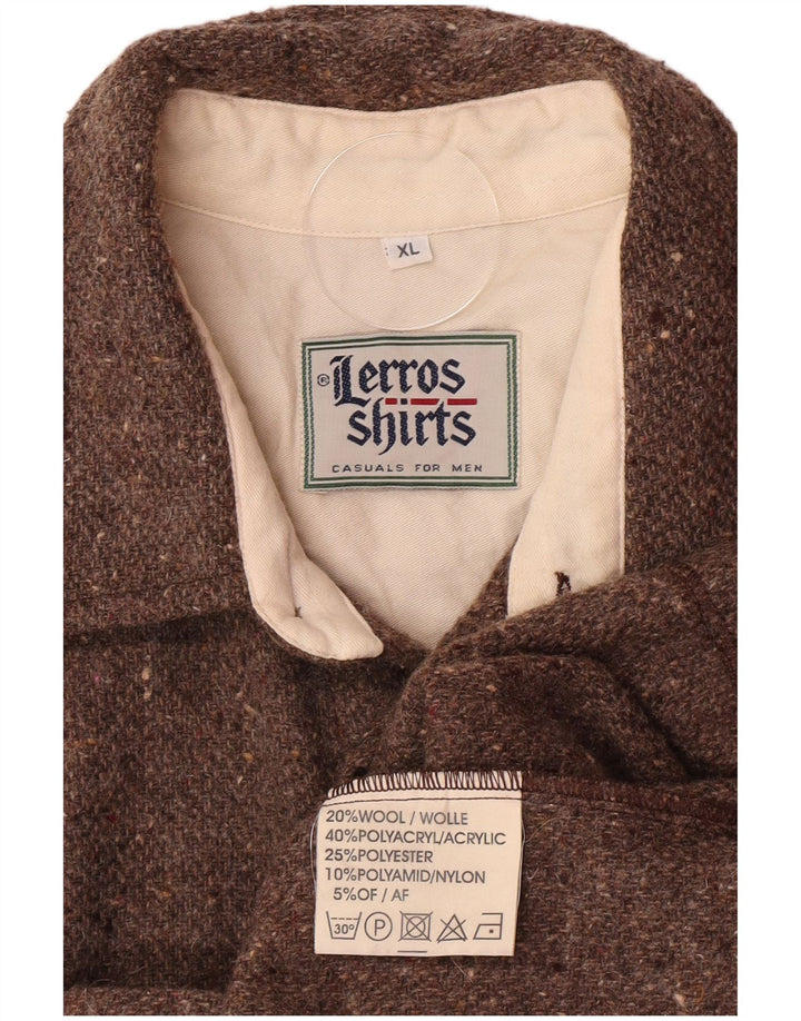 Lerros Camisa Sobrecamisa Hombre XL Marrón Acrílico Moteado