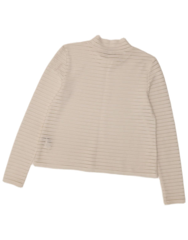 Marks & Spencer Top para mujer de manga larga UK 40 Small White Pinstripe