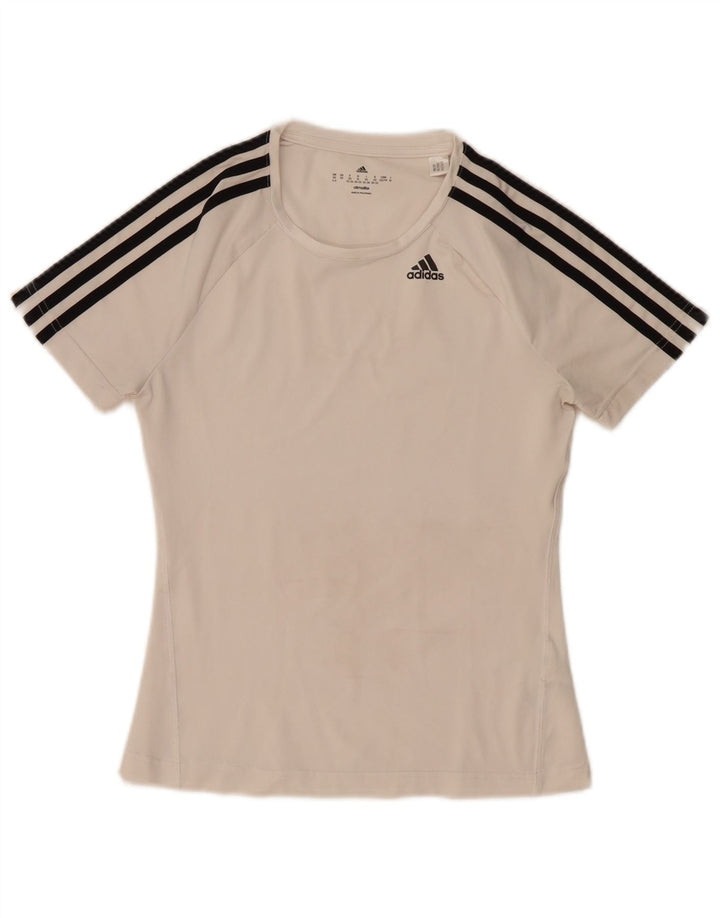 Adidas Mujer Climalite Camiseta Top UK 4/6 XS Off White Poliéster