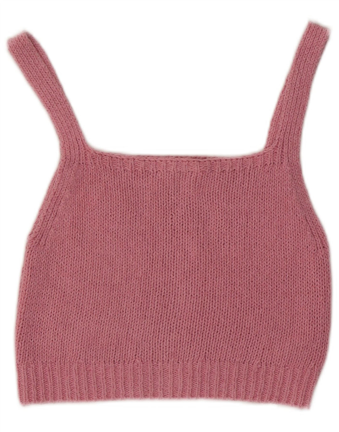 Zara Mujer Crop Top De Punto UK 42 Algodón Rosa Medio